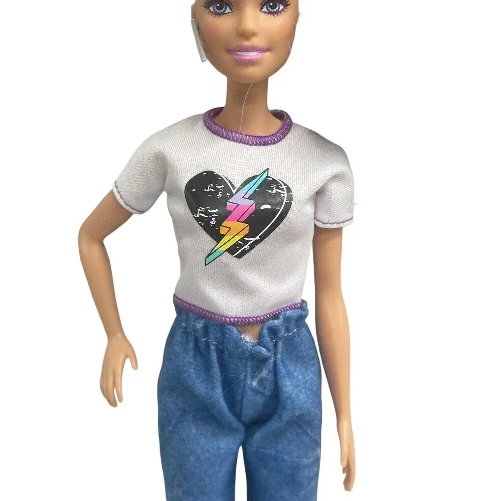 BARBIE Long Rainbow Leopard Hair Side Shaved Color Reveal for OOAK 11”